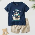 thumbnail image 2 of Xudanell Toddler Boys Clothes Kids Cotton Clothes Fun Cool Summer Short Wear in Night Size 2-7T (Navy, 5-6 Years), 2 of 5