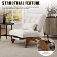thumbnail image 4 of MOONMISS Modern Adjustable Lounge Chair with Footrest,Wooden Base Upholstered Recliner for Reading Rest Striped Velvet, 4 of 6