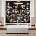 thumbnail image 2 of Ambesonne Dog Kitchen Curtains, Funny Gentleman Animals Suits, 55"x45", Brown Dark Green Grey, 2 of 3