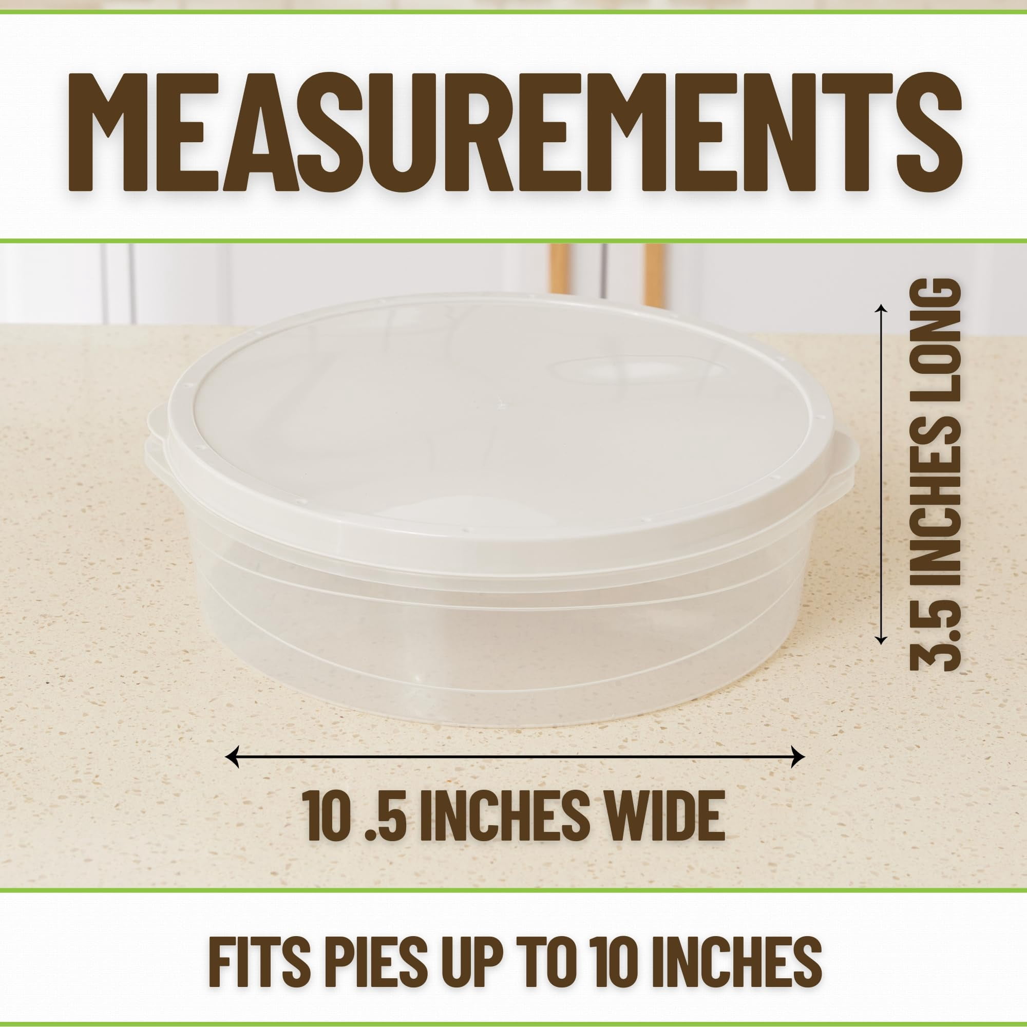 Evelots 4-Pack 10-Inch Airtight Food Storage Container with Lid - Portable Carrier for Pies, Cakes, Cupcakes & More - BPA-Free Clear Plastic - Secure & Easy Transport