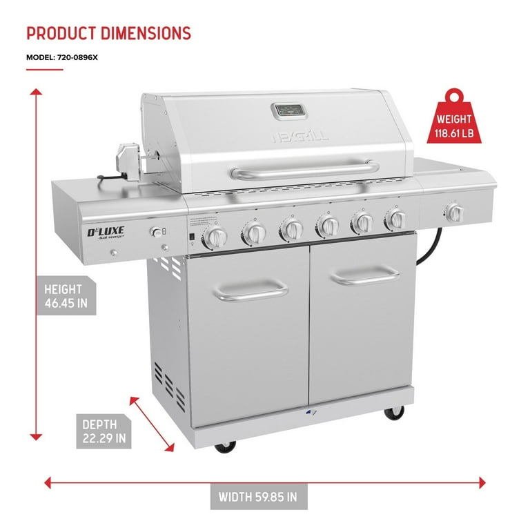 Nexgrill Deluxe 6-Burner Propane Gas Grill, Ceramic Searing