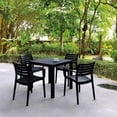 thumbnail image 1 of Compamia Artemis 5 Piece Square Resin Patio Dining Set in Black, 1 of 3