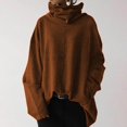 thumbnail image 2 of Vedolay Clothes for Women 2023 Winter Stripe Hoodies Loose Fit Thin Pullover Tunic Tops Coffee,S, 2 of 5