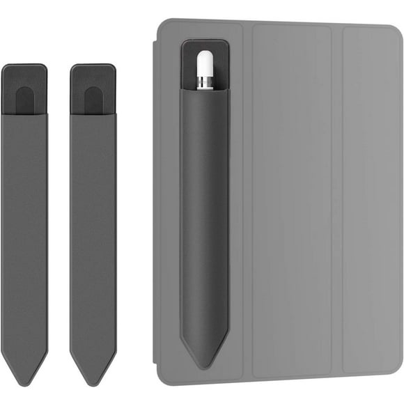 Pencil Holder for Apple iPad 2020 (7th Gen)/ iPad Air/ 9.7 / Pro 9.7"/ Pro 10.5"/12.9"/Pro 12.9/,Detachable Elastic Apple Pencil 5nd Gen Leather Sleeve Pocket Pouch,Grey Grey
