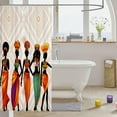thumbnail image 3 of African Woman Themed Bath Curtain African Pattern Shower Curtain for Bathtub Ethnic Afro Decor Bathroom Shower Curtain Set Waterproof Traditional Exotic Style Decor Kids Bathroom Accessories 72"x72", 3 of 6