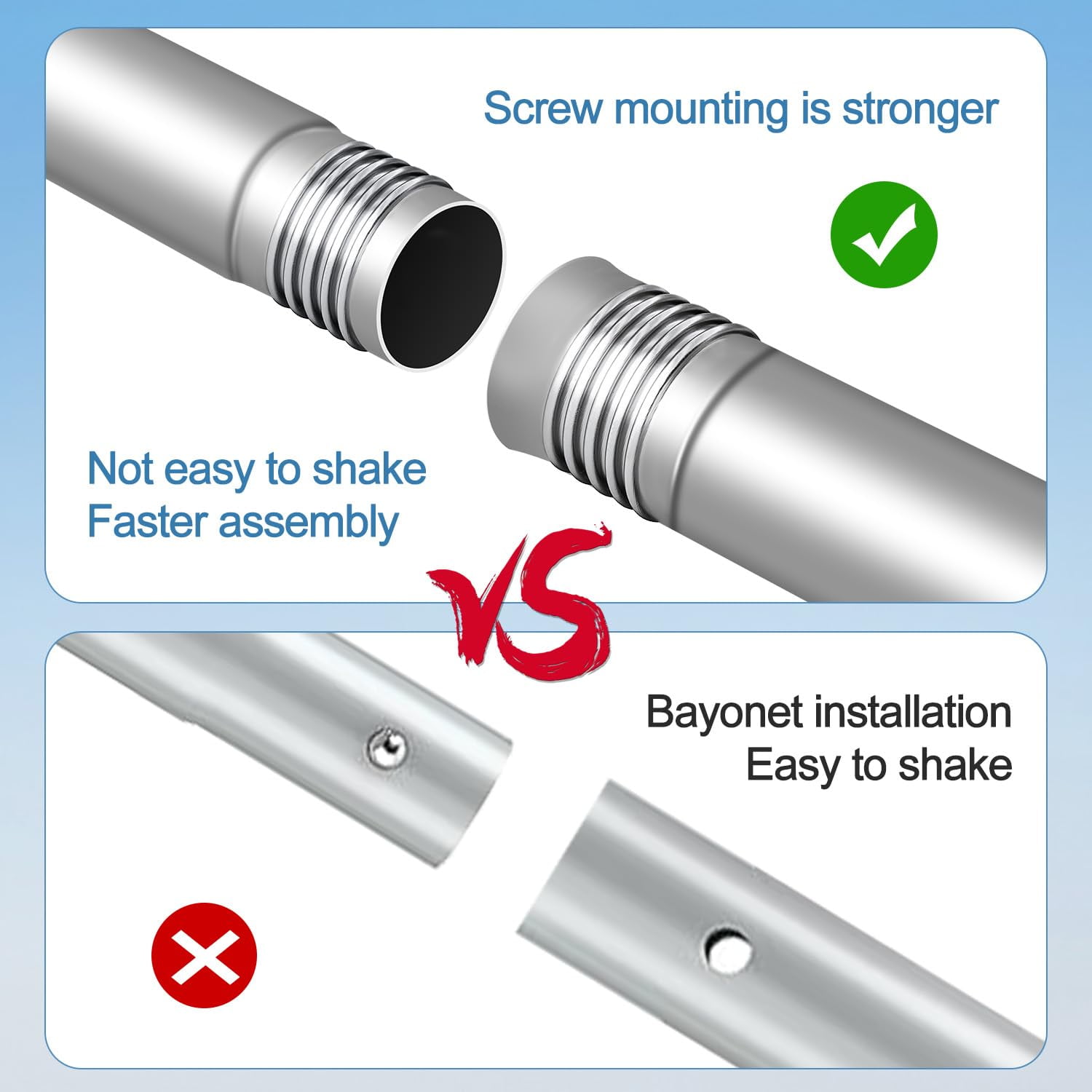 Starlink Pole Mount, 9ft Starlink Ground Pole Mount Kit Features a