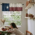 thumbnail image 6 of Texas Stars Kitchen Valances for Windows 42x18 Inch Kitchen Curtains Valances Rod Pocket Navy Blue Red Retro Gray Wooden Bathroom Window Valances for Window Treatment Decor, 6 of 6