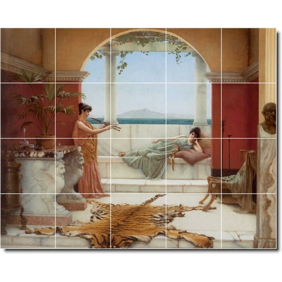 Ceramic Tile Mural-John Godward Women Painting 151. 30" w x 24" h using (20) 6 x 6 ceramic tiles