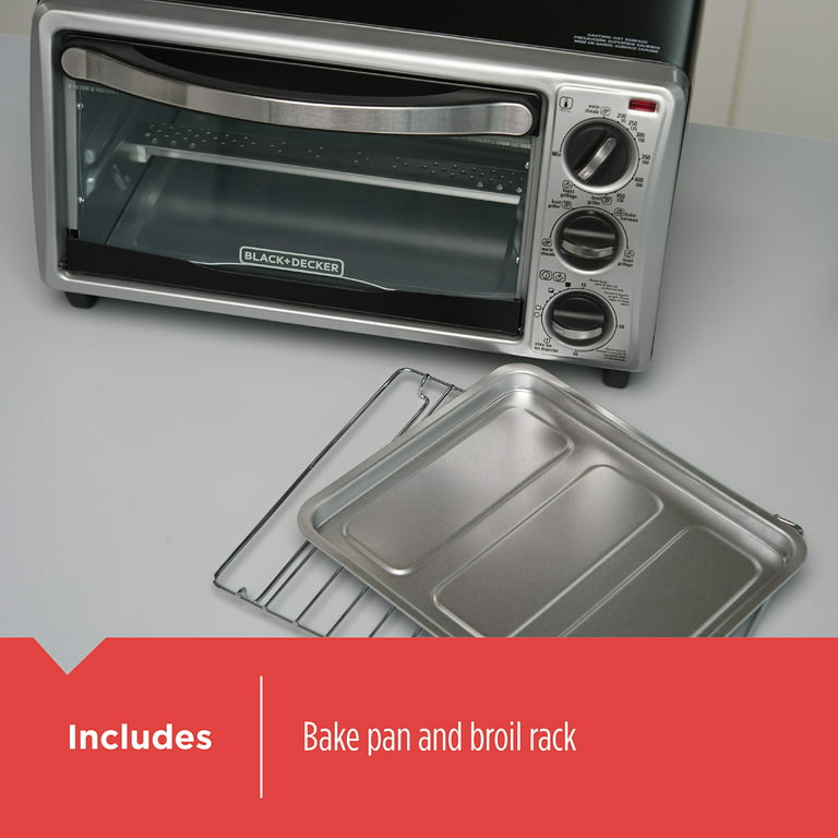 BLACK+DECKER 4-Slice Toaster Oven Stainless Steel TO1313SBD (16.4 x 11.3 x  9.4 Inches)