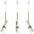 thumbnail image 1 of FSLiving White Pendant Light 3.2Ft Adjustable Linear Accent H Type Track LED Light Iron Shade Instant On Track Mount Pendant Fixtures Decorate for Kitchen Island Dinning Table Customizable - Set of 3, 1 of 6