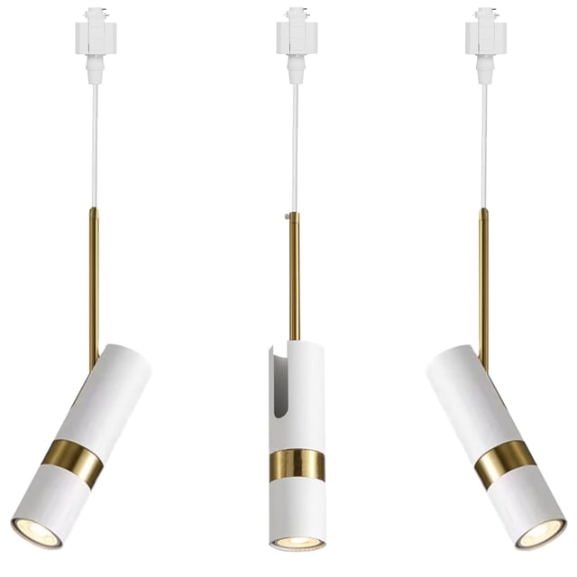 FSLiving White Pendant Light 3.2Ft Adjustable Linear Accent H Type Track LED Light Iron Shade Instant On Track Mount Pendant Fixtures Decorate for Kitchen Island Dinning Table Customizable - Set of 3