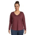 thumbnail image 3 of Terra & Sky Women's Plus Size V-Neck Tee with Long Sleeves, 3-Pack, 3 of 6