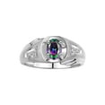thumbnail image 1 of RYLOS Men's Rings Sterling Silver Rings Classic Designer Style 8X6MM Oval Gemstone & Diamond Ring Alexandrite June Birthstone Rings For Men Size 11, 1 of 7