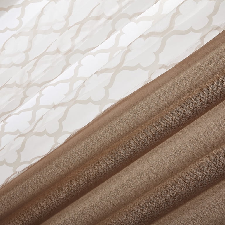 Mainstays Curtain And Sheers 4-Piece Panel Set Tan photo 5