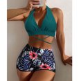 thumbnail image 2 of Conjuntos de bikinis con estampado de contraste de cuello halter y cintura alta dividida para mujer OAVQHLG3B Store lin121212, 2 of 3