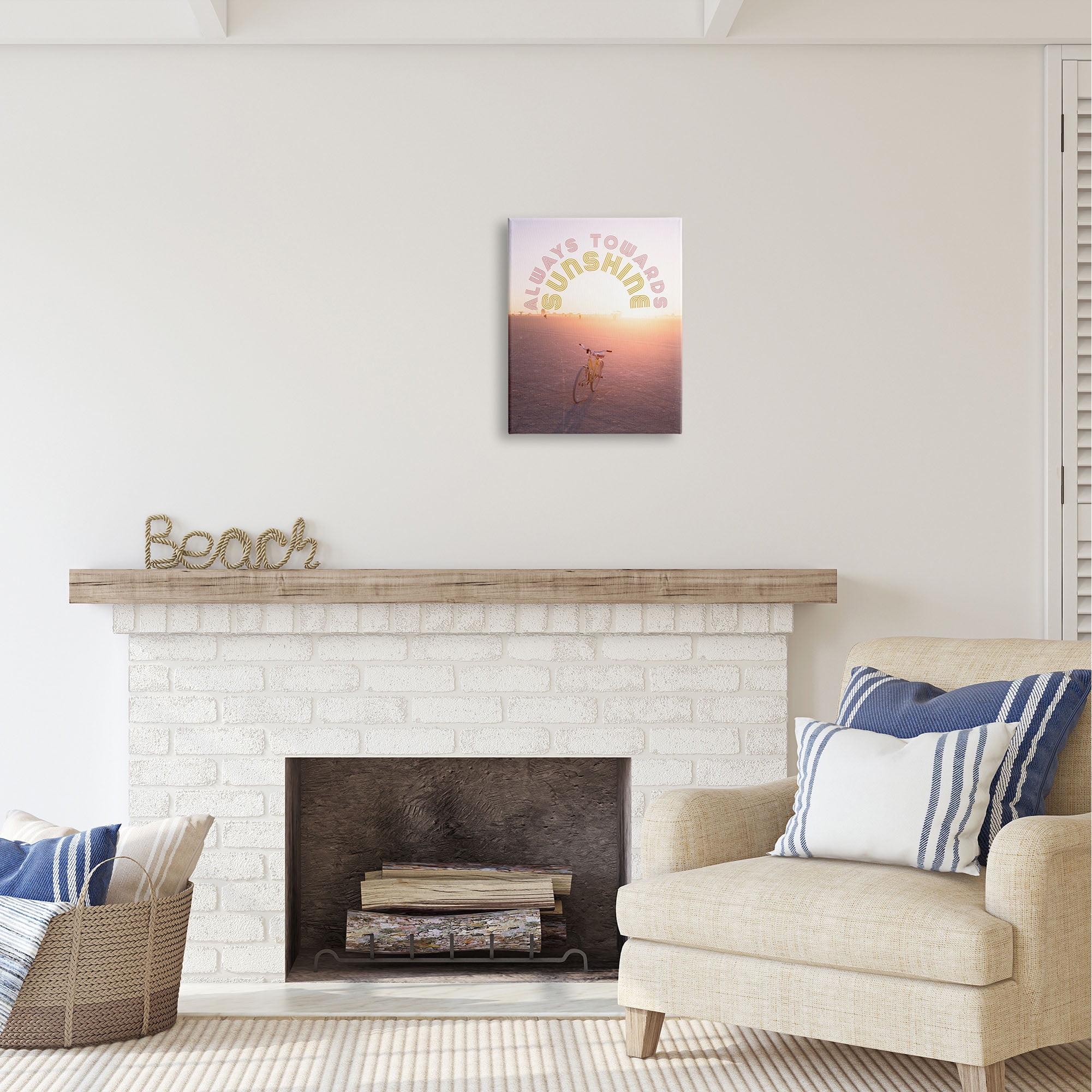 Stupell Industries Always Towards Sunshine Phrase Transportation Painting Gallery Wrapped Canvas Print Wall Art, 16 x 20
