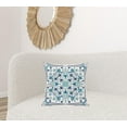 thumbnail image 2 of HomeRoots 481355 18 x 18 in. Broadcloth Paisley Zippered Pillow, Blue & White, 2 of 3