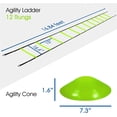 thumbnail image 2 of Yes4All Agility Ladder – Adjustable Speed & Agility Training Equipment for All Ages, Durable Speed Ladder, Multiple Combo Sets Available, Lime, 12 Agility Cones, 4 Steel Stakes, 2 of 7