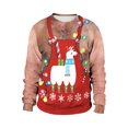 thumbnail image 1 of Faithtur Chandail en Molleton de Noël Unisexe Laid Hommes Femmes Impression Originale Renne Cloche Col Rond, 1 of 9