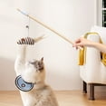 thumbnail image 4 of SPOORYYO Interactive Cat Toy, Cat Teaser Wand with Feathers, Bell & Elastic Rope, Durable Wooden Handle Kitten Toys for Indoor Cats to Stimulate Hunting Instinct, 4 of 6