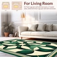 thumbnail image 2 of ODIKA 4'x6' Machine Washable Non-Slip Area Rug, Art Inspired with Symmetrical Fan and Arch Designs High Traffic Rug, Green, 137372, 2 of 7