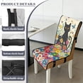 thumbnail image 5 of TSOVTHRID Black Cat Colorful Floral Butterfly Print Quilted Dining Room Chair Covers Comfy Adjustable Chair Seat Covers Stretchy Stain Resistant Chair Seat Cushion Protector Slipcovers, Set of 1, 5 of 7