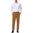 thumbnail image 2 of INSPIRE CHIC Men's Dress Solid Color Pants Straight Front Chino Slacks, 2 of 7