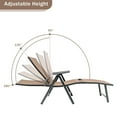 thumbnail image 6 of Textilene Outdoor Lounge Chaise Folding Reclining Chair with Adjustable Back Brown, 6 of 9