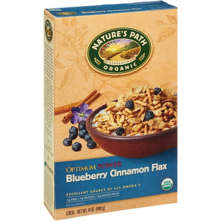 - Nature's Path Organic Optimum Power Blueberry Cinnamon Flax Cereal, 14 oz, (Pack of 6)