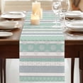thumbnail image 3 of Table Runners 108 Inches Long Dress Scarves, Farm Fruits Farmhouse Coffee/Dining/Kitchen Table Runner for Living Room, Watermelon Lemons Peach Green Grey Striped 13x108 Inch, 3 of 9