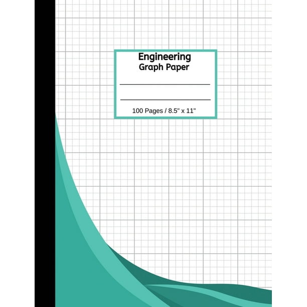 Engineering Graph Paper 100 Pages Quad Grid Graphing Notebook, 8 1/2