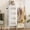 White, variant on Bamboo Dresser with Hanging Rack and 4 Drawers, Tall Storage Tower Closet Organizer, Space-Saving Natural Wood Design, Easy Assembly