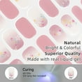 thumbnail image 6 of DUKASOU Semi Cured Gel Nail Srips, 28Pcs Finger Nail Stickers for Adults, Salon Manicure Full Nail Wraps UV Nail Polish Strips, Pink Colored Flower, 6 of 8