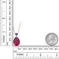 thumbnail image 2 of Gem Stone King 13.54 Ct Red Created Ruby Blue Created Sapphire 18K Rose Gold Plated Silver Pendant with Chain, 2 of 3