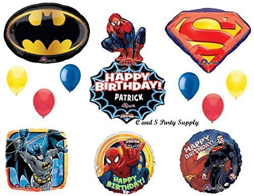 Spiderman Hero Happy Birthday Letter Set Balloons Party Decoration