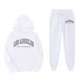 thumbnail image 4 of RUTAYY Girls 2 Piece Outfit Letter Print Long Sleeve Hoodie and Sweatpants Set for Casual Outdoor Trips White, 4 of 4