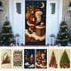 thumbnail image 1 of Cortina de puerta de Navidad - Fondo de escena navideña de poliéster impermeable de 180x90 pulgadas para puertas y ventanas, 1 of 5