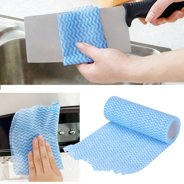 Limpiar Tela No Tejida Trapo Desechable Paño De Cocina Lavado Paño De Limpieza Toalla Suministros De Cocina Azul