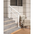thumbnail image 3 of YUSAZENS 2 Pack 2 Step Outdoor Stair Railing, Aluminum Alloy Handrail with Iron Column Crossbar, White Finish, Full Installation Hardware Set, 3 of 7
