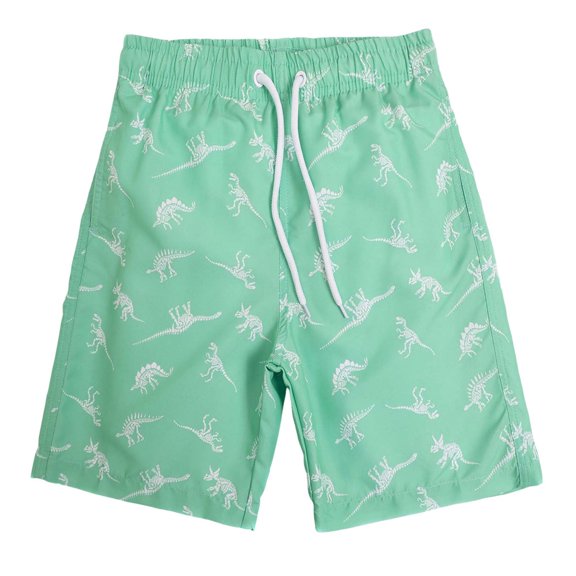 ZTKWD Boys Swim Trunks with Compression Liner Swim Shorts Kids Dinosaur Shark Quick Dry Bathing Suit Boxer Brief Swimwear 5-16 Years