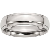 Stainless Steel Ridged Edge 6mm Polished Band