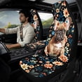 thumbnail image 2 of Xoenoiee French Bulldog Flower Print Car Accessories Set of 5, PU Leather Car Seats Cover Full Set with Auto Seat Belt Covers and Center Console Cover for Most Vehicle SUV Truck Car, 2 of 7