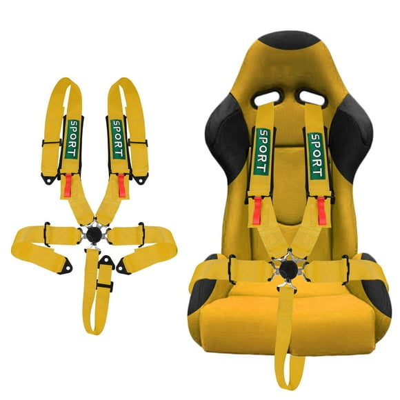 Arnés de seguridad BESTZHEYU 5-Point Racing Yellow Poliéster