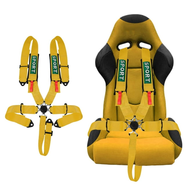 Arnés de seguridad BESTZHEYU 5-Point Racing Yellow Poliéster
