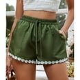 thumbnail image 2 of Aayomet Shorts For Women Womens Casual Shorts Comfy Elastic Waist Drawstring Pocket Shorts Pants,Green XXL, 2 of 5