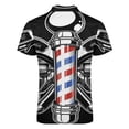 thumbnail image 5 of Barber Shop Men Zipper T-shirt Summer Casual Short Sleeve T-shirt Top, 5 of 7