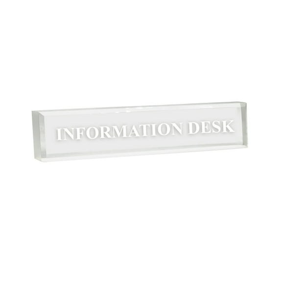 Information Desk 2" x 8" Frosted Acrylic - Office Desk Accessories D?cor