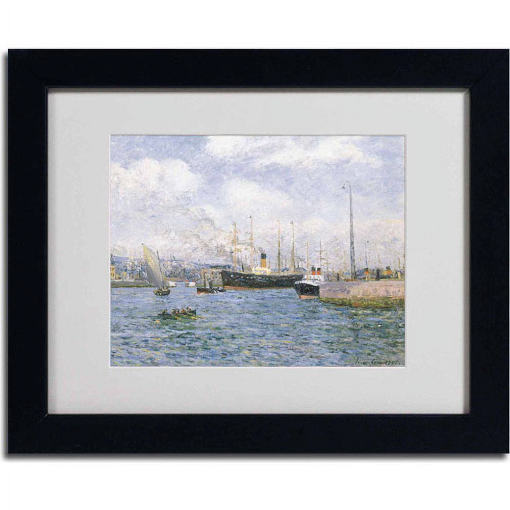 Trademark Fine Art "Departure from Havre 1905" Canvas Art by Maxime Maufra, Black Frame