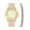 Gold Luggage, variant on Women's Baguette Cut Iced Out Diamond Watch - Drop it Down with This Bling'ed Out Crystal Tennis Bracelet on Your Wrist Ladies! - ST10372MLA-TB (ST10372SLA Rubber Gold Lug/Lug- TB)