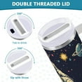 thumbnail image 3 of Yayeee 30oz Double-Wall Insulated Stainless Steel Tumbler with Handle Bottle, Astronaut Space, 3 of 8
